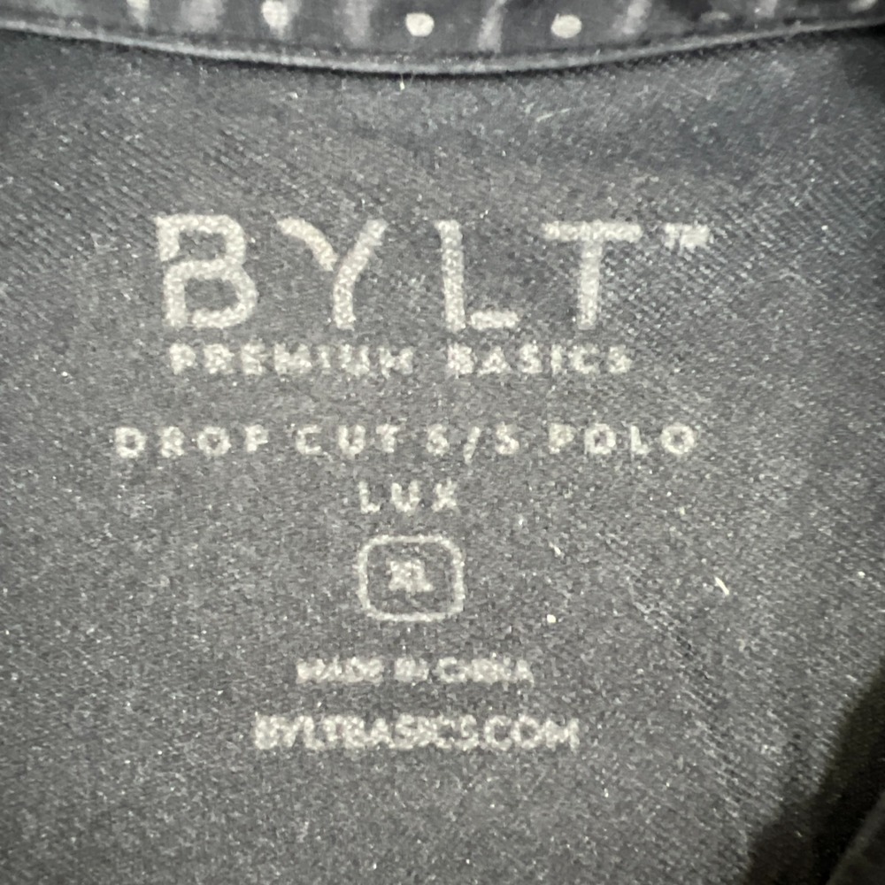 BYLT Premium Basics Polo Shirt Mens XL Black Polka Dots Stretch Performance Golf - Picture 5 of 8